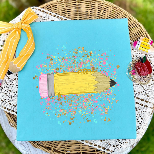 Pencil Splatter- DTF Transfer-NO CUSTOM