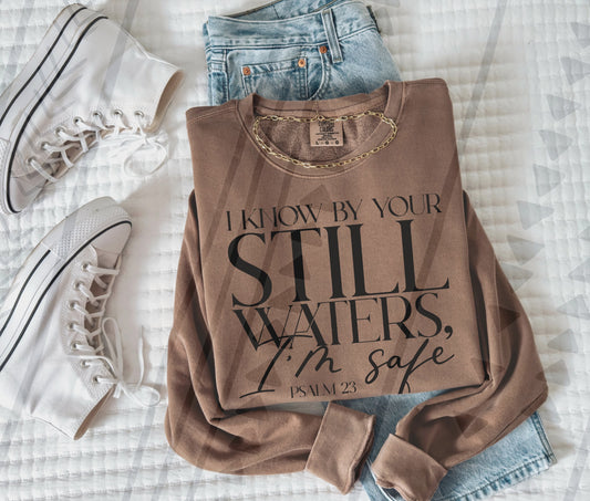 I know by your still waters I'm safe Psalm 23- DTF Transfer