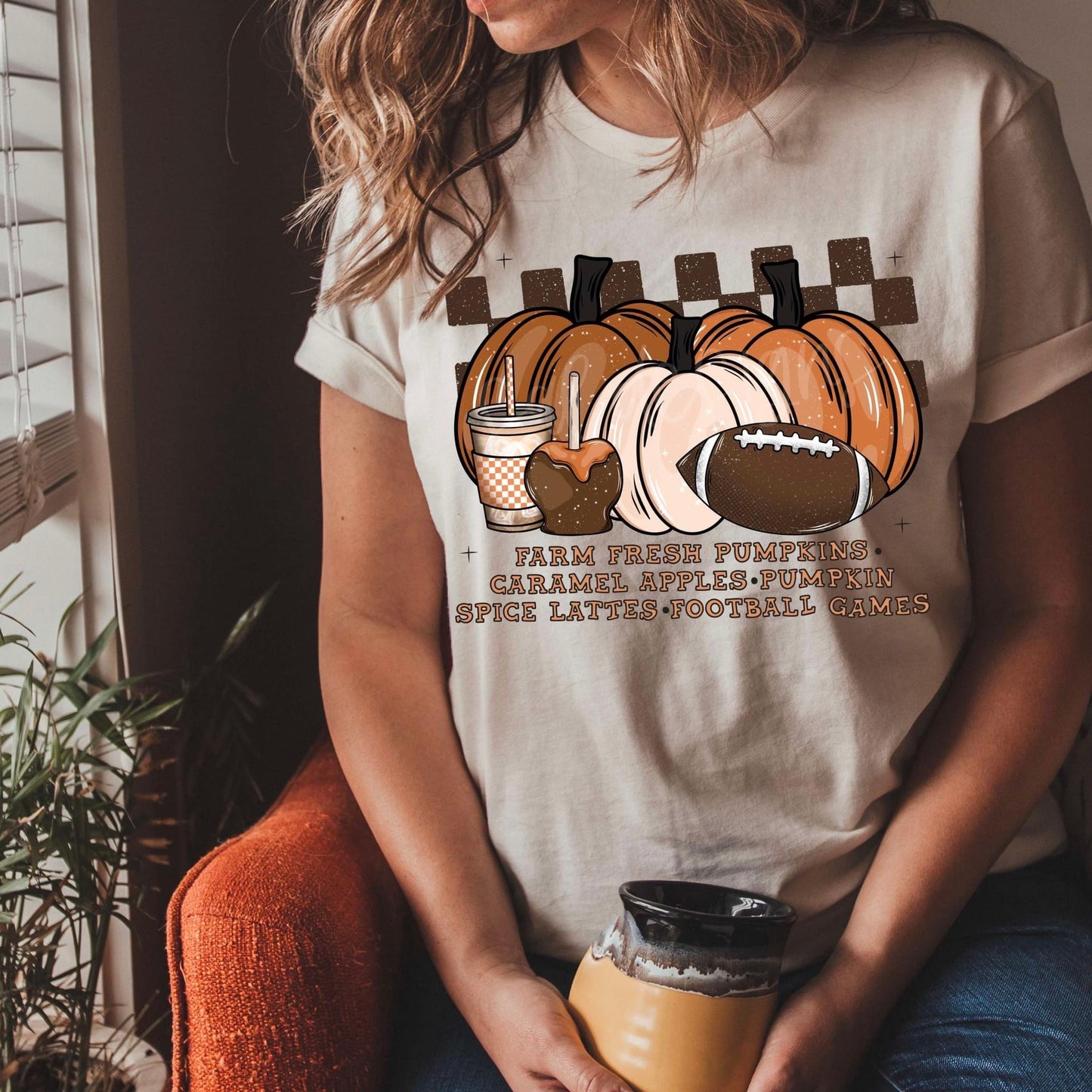 Farm Fresh Pumpkins, Caramel Apples, Pumpkin Spice Latte, Football Games- DTF Transfer