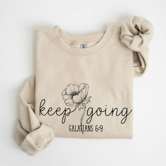 Keep going Galatians 6:9-Gildan- Completed Sweatshirt