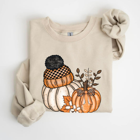 Pumpkin with beanie-DTF Transfers