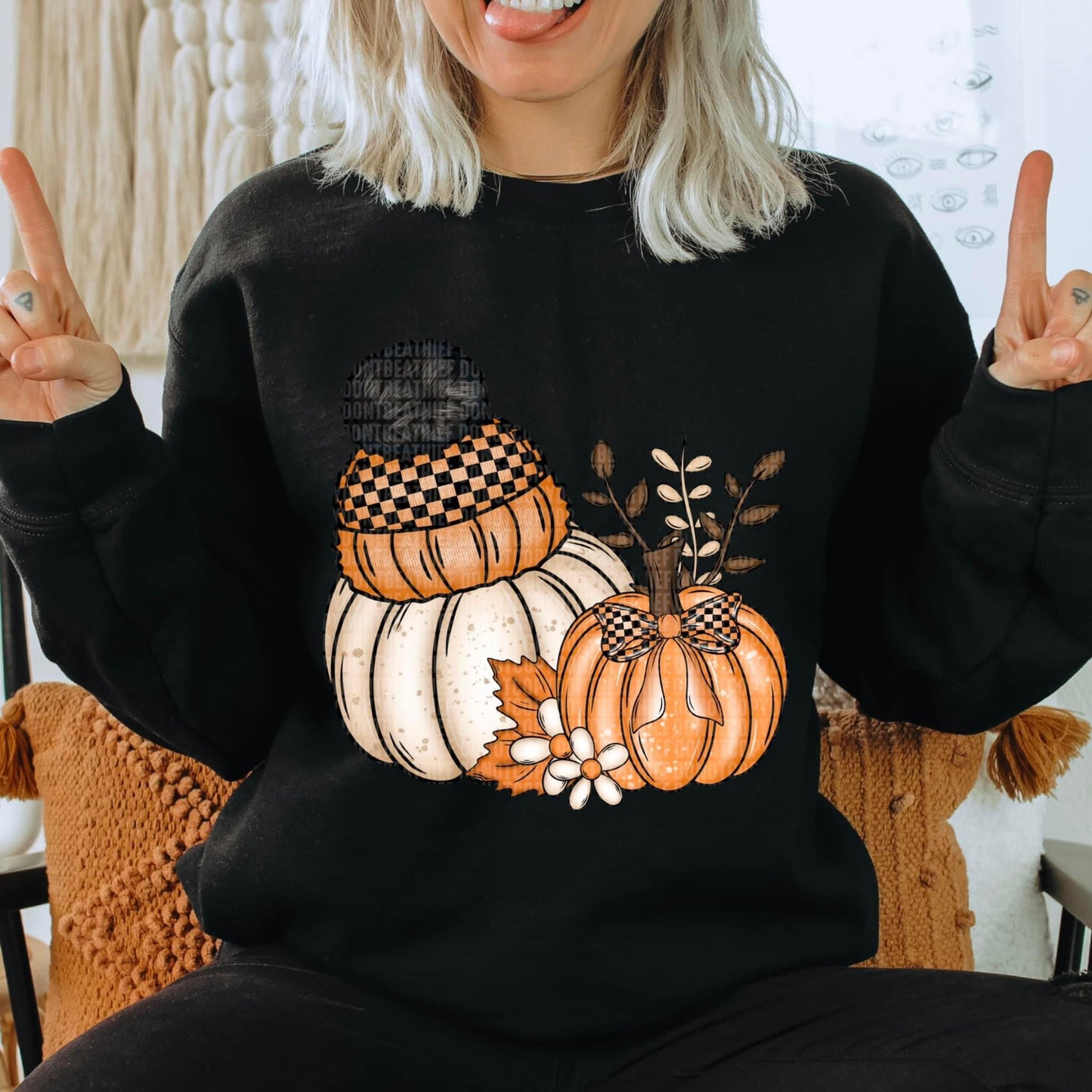 Pumpkin with beanie-DTF Transfers