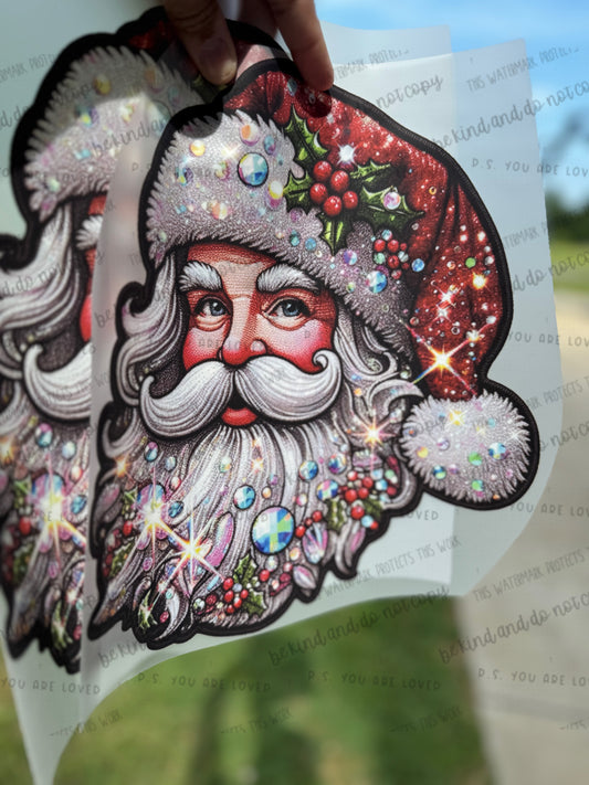 Sparkly Santa Faux(fake) embroidery-DTF Transfers