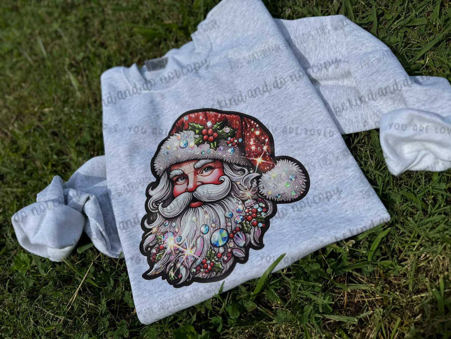 Sparkly Santa Faux(fake) embroidery-DTF Transfers