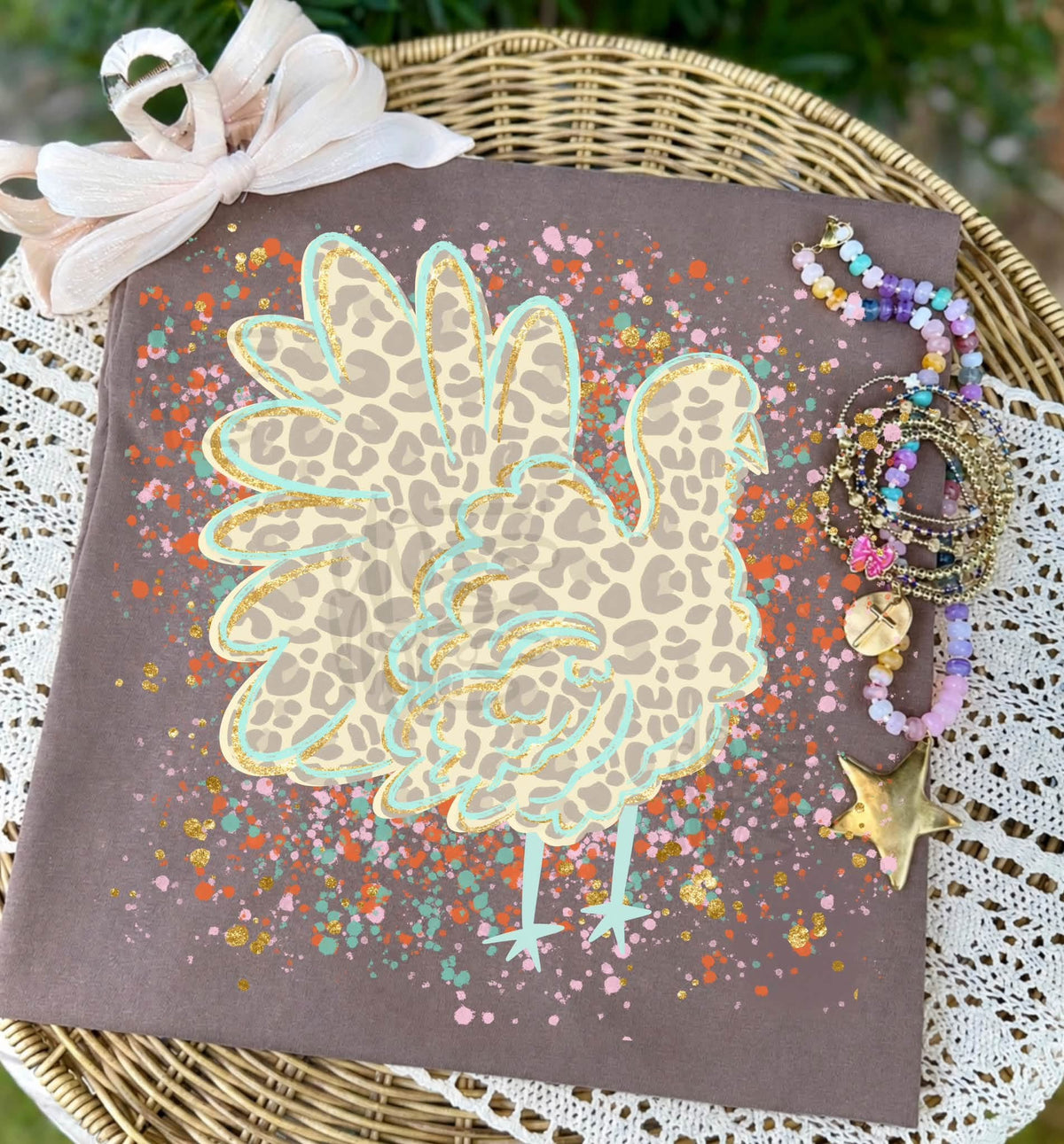 Leopard Turkey Splatter - DTF Transfer