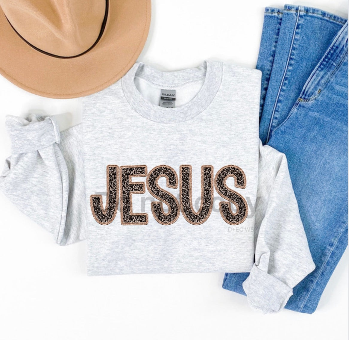 Jesus FAUX ( fake) embroidery wild vibes theme -dtf transferd