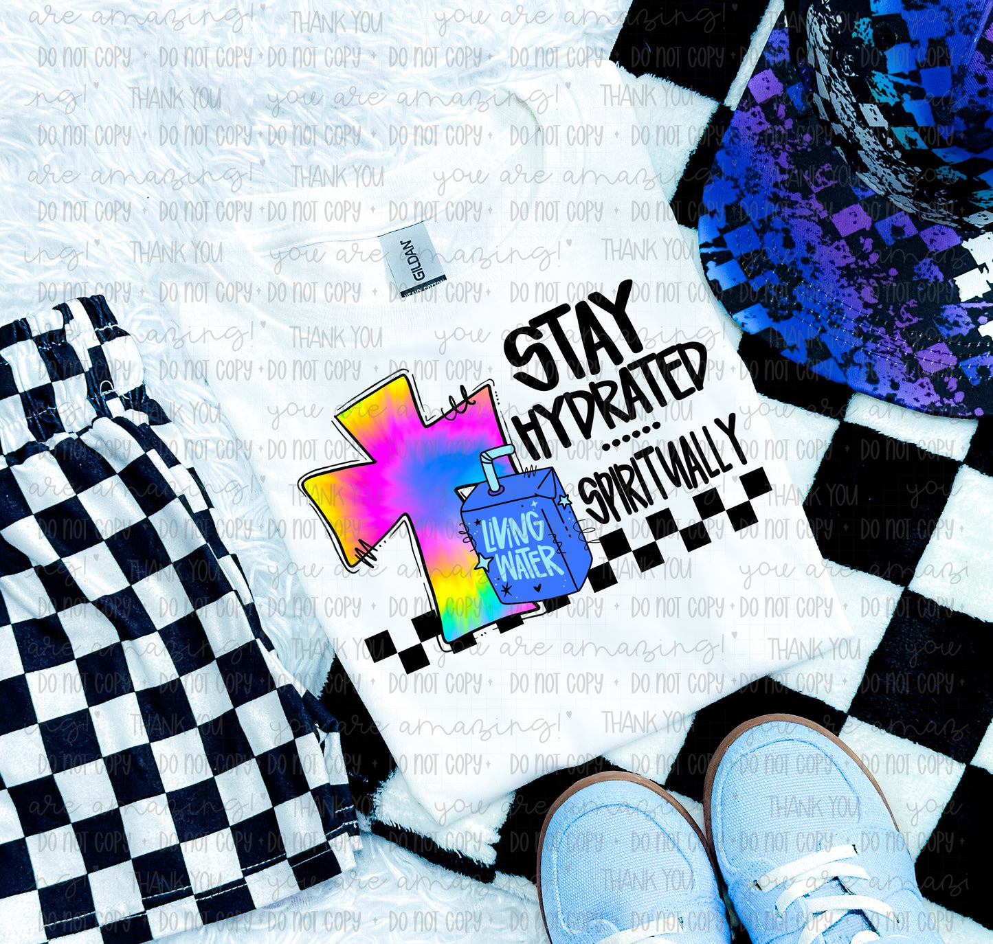 Stay Hydrated Spiritually blue- DTF Transfer