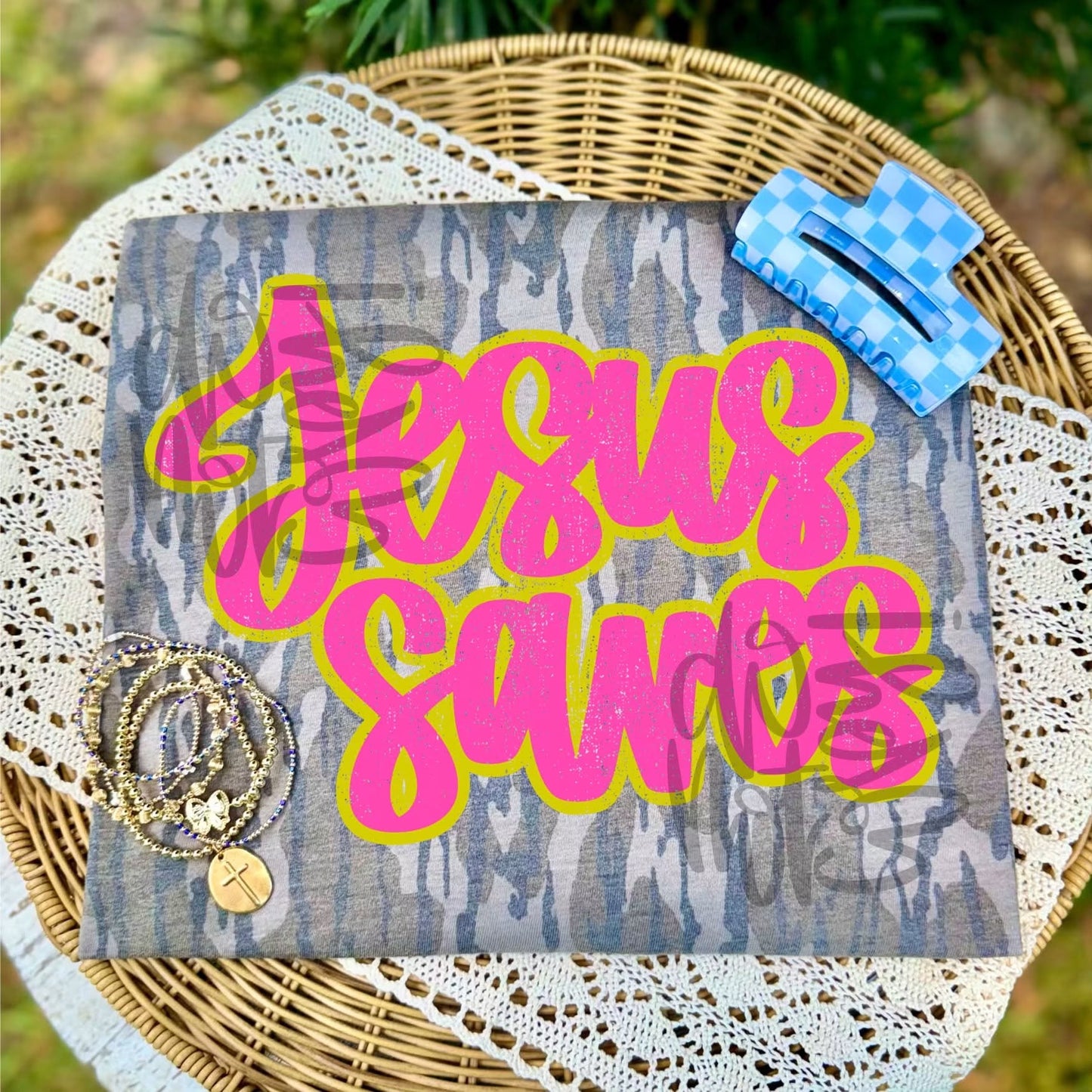 Jesus Saves Pink/Yellowish -DTF Transfer