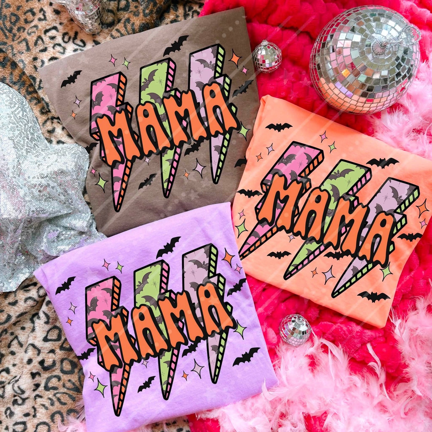 Mama Spooky Lightning Bolts - DTF Transfer