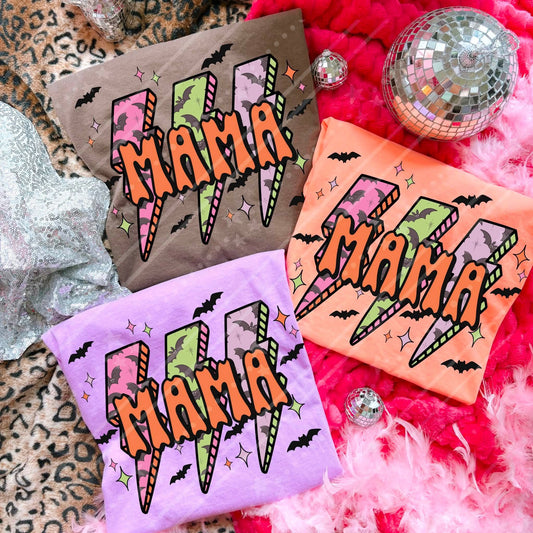 Mama Spooky Lightning Bolts - DTF Transfer