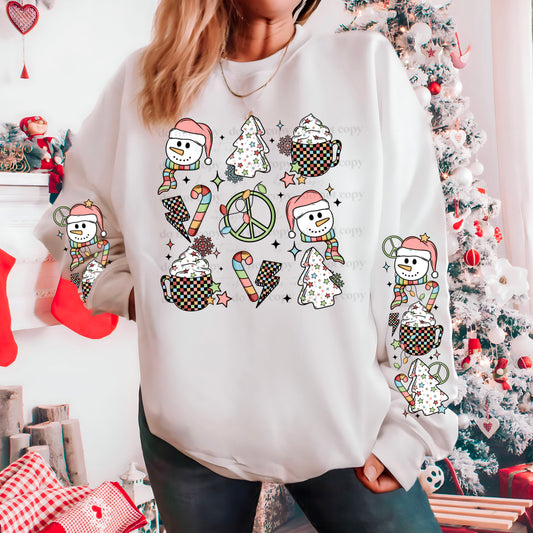 Snowman Cakes Stars Checkered-DTF Transfer