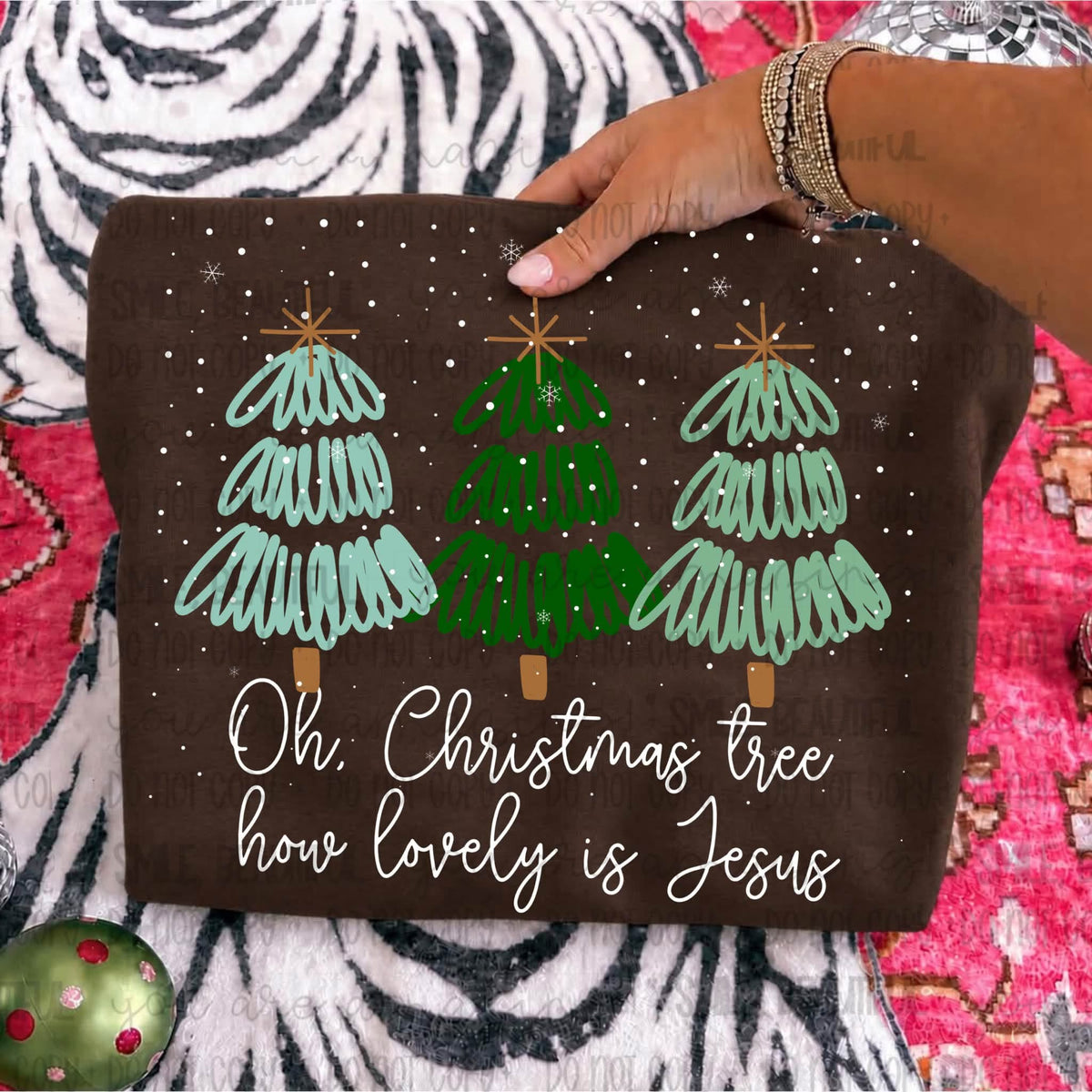Oh, Christmas Tree How Lovely Is Jesus - DTF Transfer