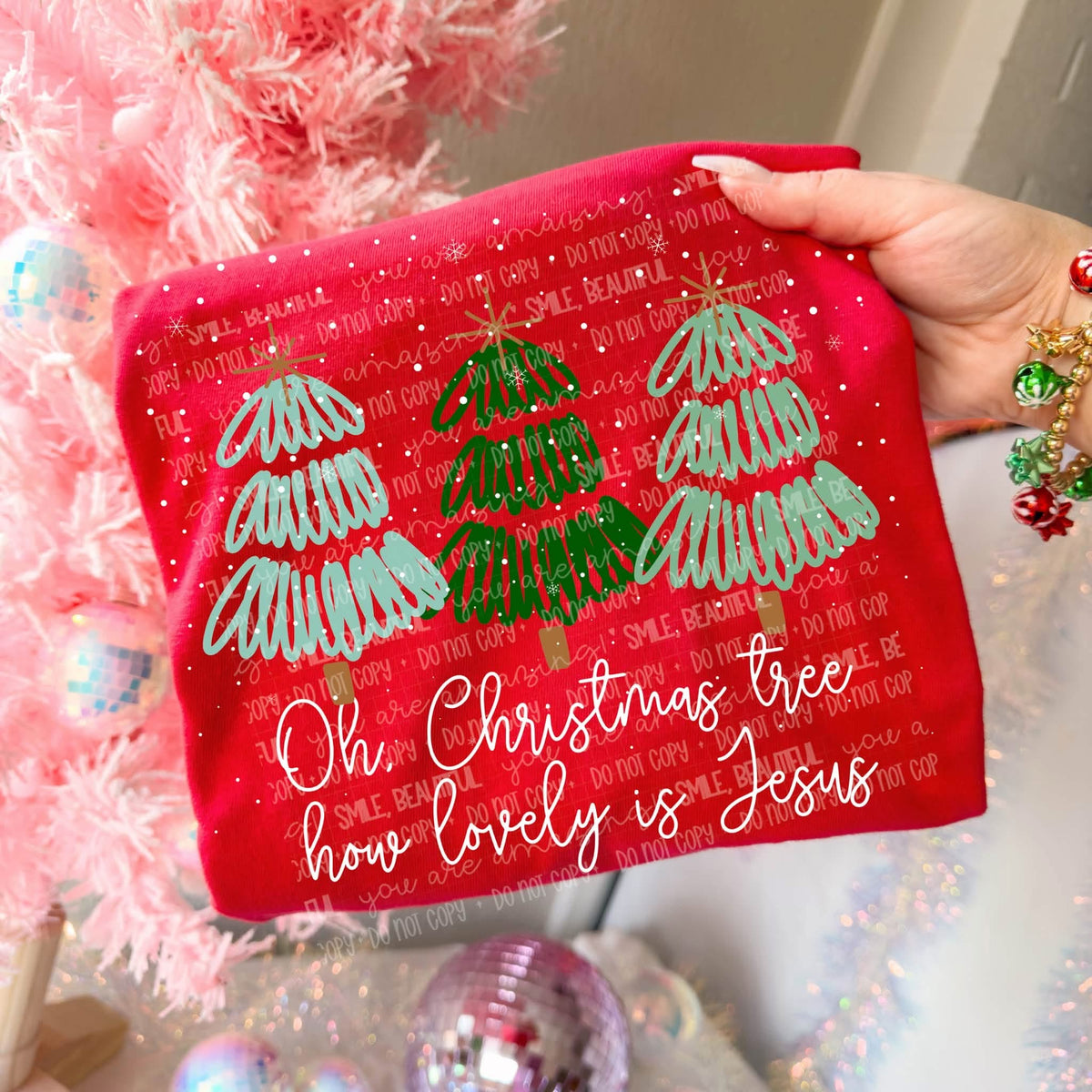 Oh, Christmas Tree How Lovely Is Jesus - DTF Transfer