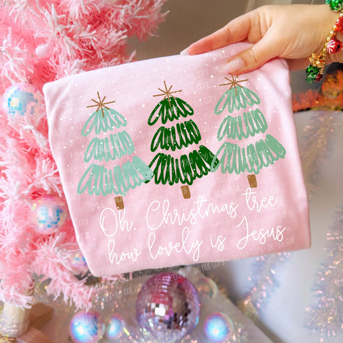 Oh, Christmas Tree How Lovely Is Jesus - DTF Transfer