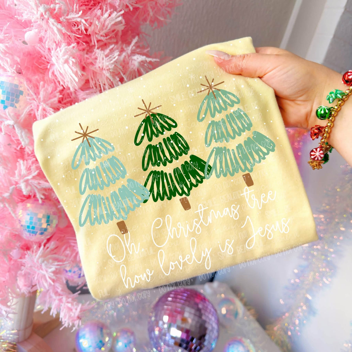 Oh, Christmas Tree How Lovely Is Jesus - DTF Transfer