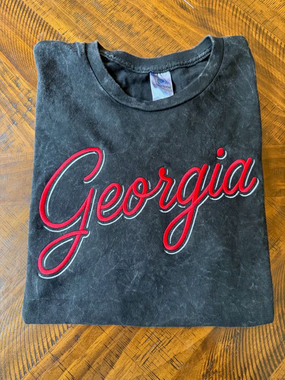 Embroidered Shadow Script State Apparel