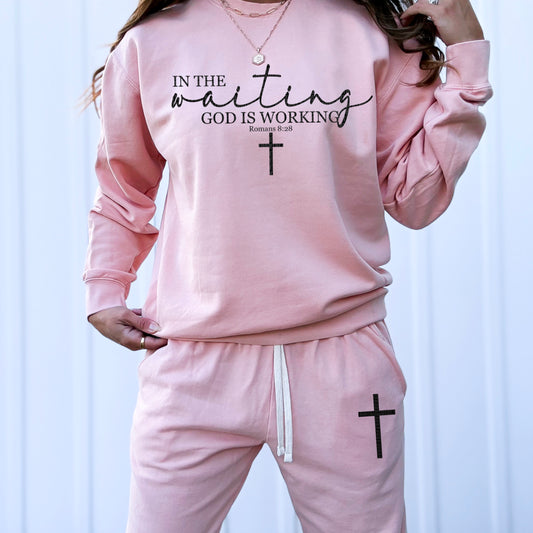 In the waiting God is working Romans 8:28- Set- DTF Transfer