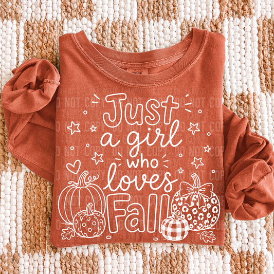 Just A Girl Who Loves Fall - DTF Transfer