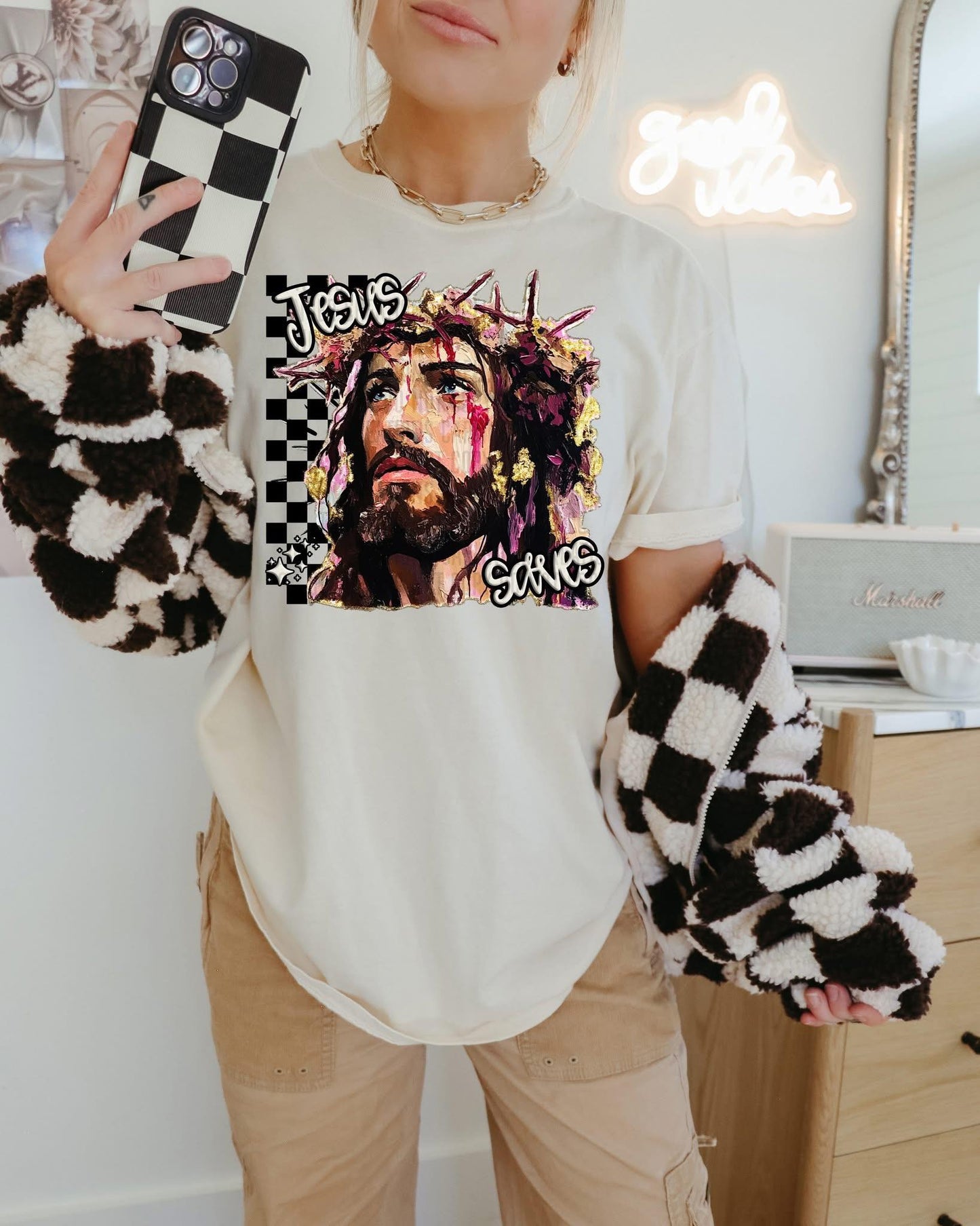 Jesus Saves Checkered Strokes RC - DTF Transfer