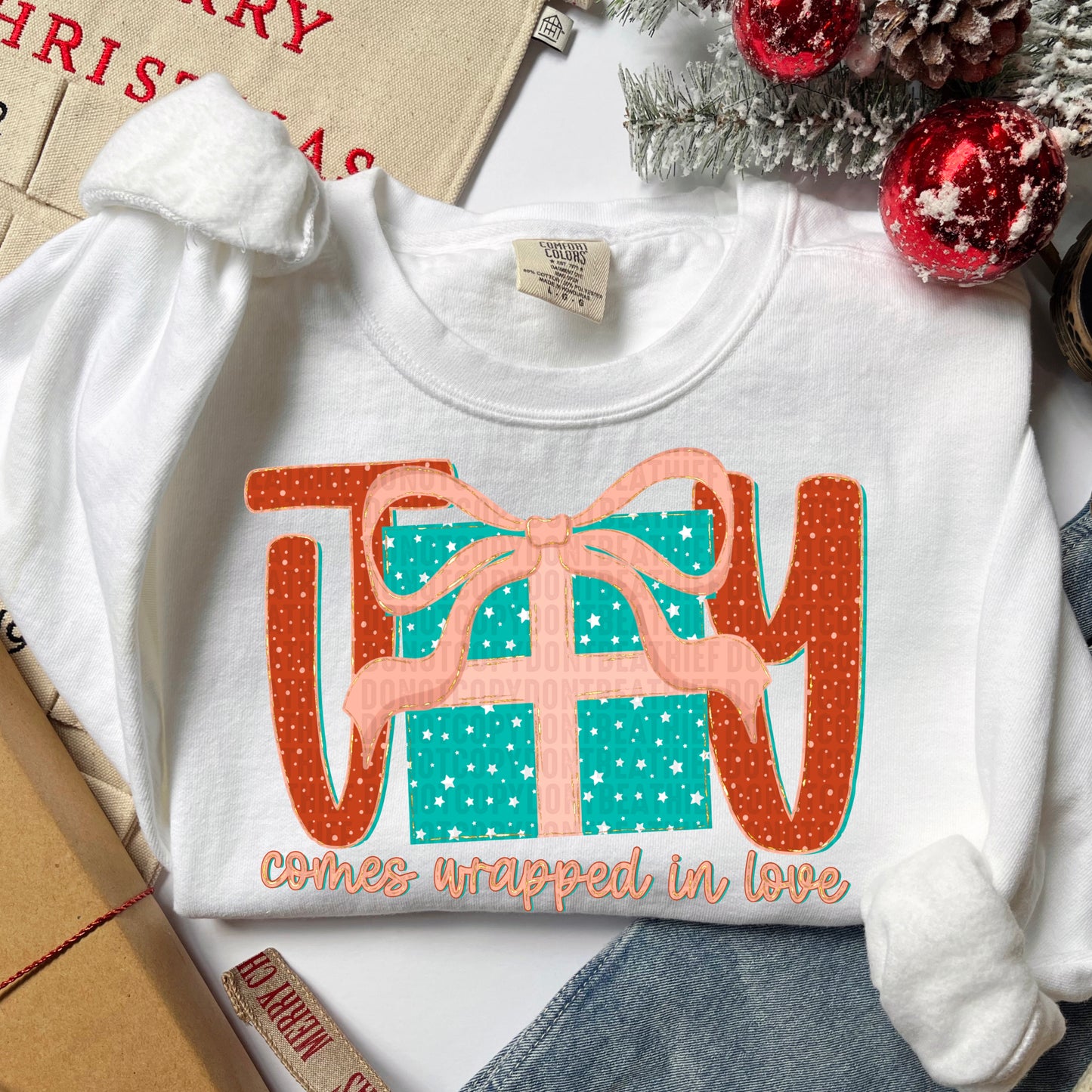 Joy comes wrapped in love- DTF Transfer