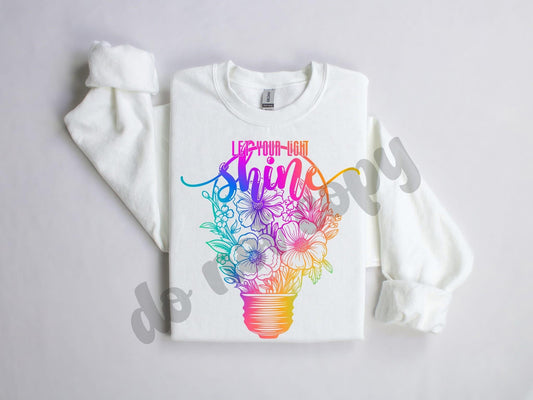 Let Your Light Shine Neon White RC - DTF Transfer