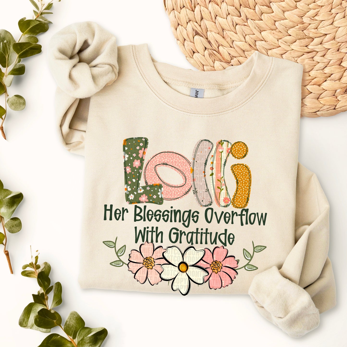 Her blessings overflow with gratitude- DTF Transfer