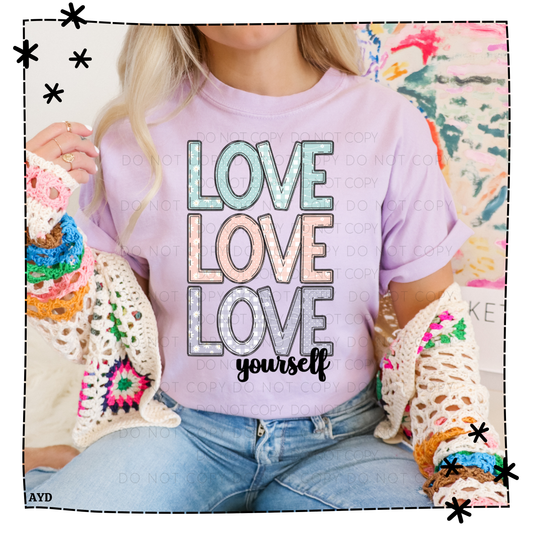 Love Love Love Yourself PC - Bella Canvas