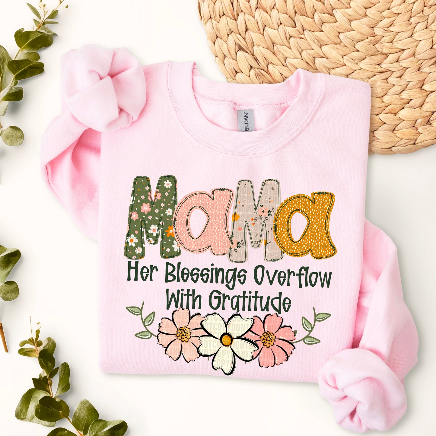 Her blessings overflow with gratitude- DTF Transfer