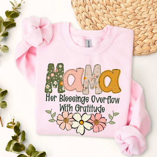 Her blessings overflow with gratitude- DTF Transfer