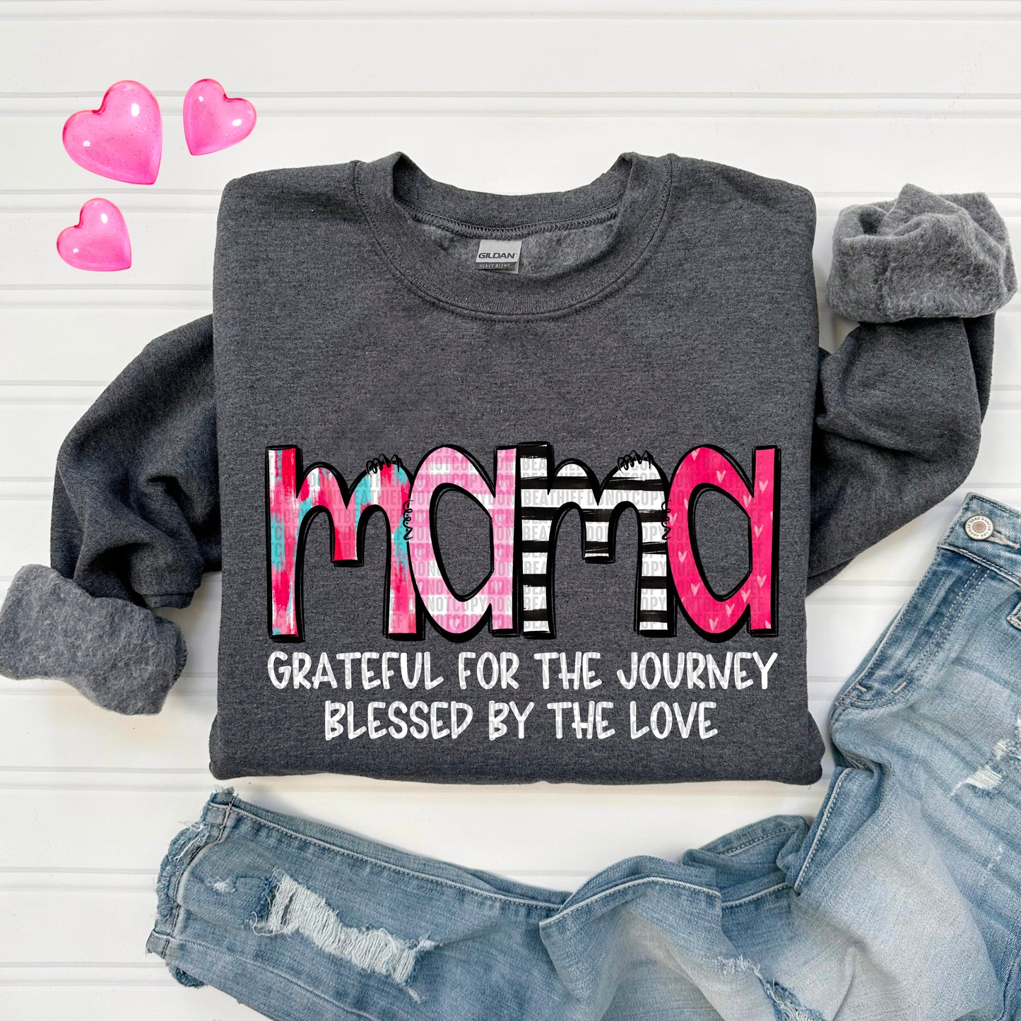 Names-Grateful for the journey blessed by the love- DTF Transfer