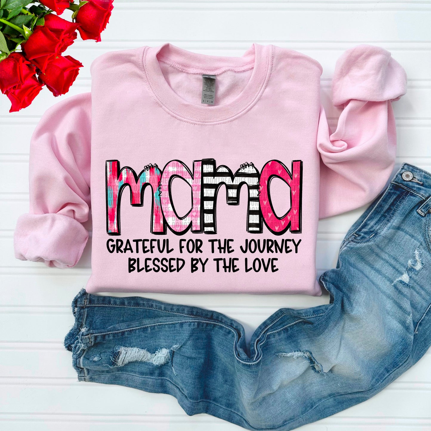 Names-Grateful for the journey blessed by the love- DTF Transfer