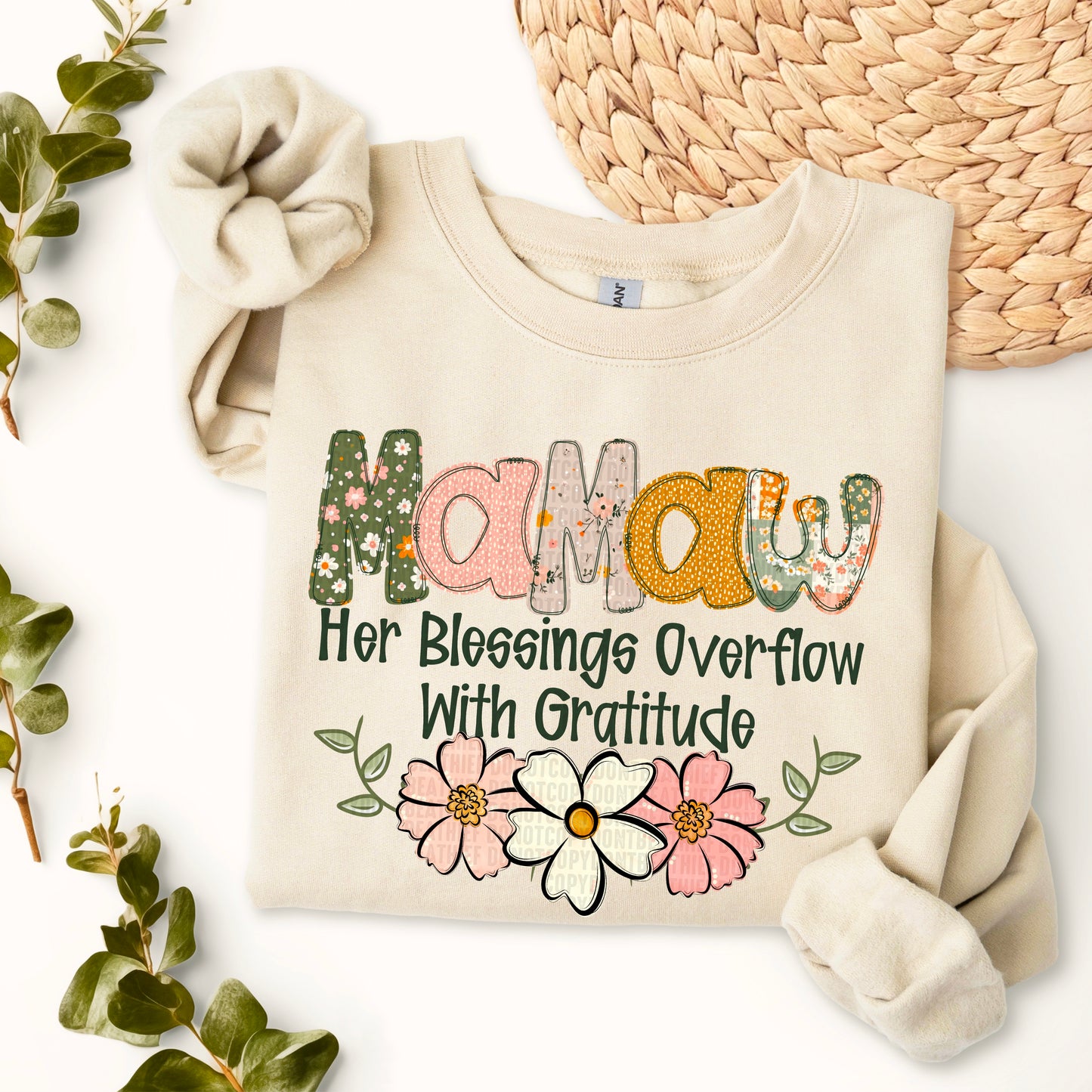Her blessings overflow with gratitude- DTF Transfer
