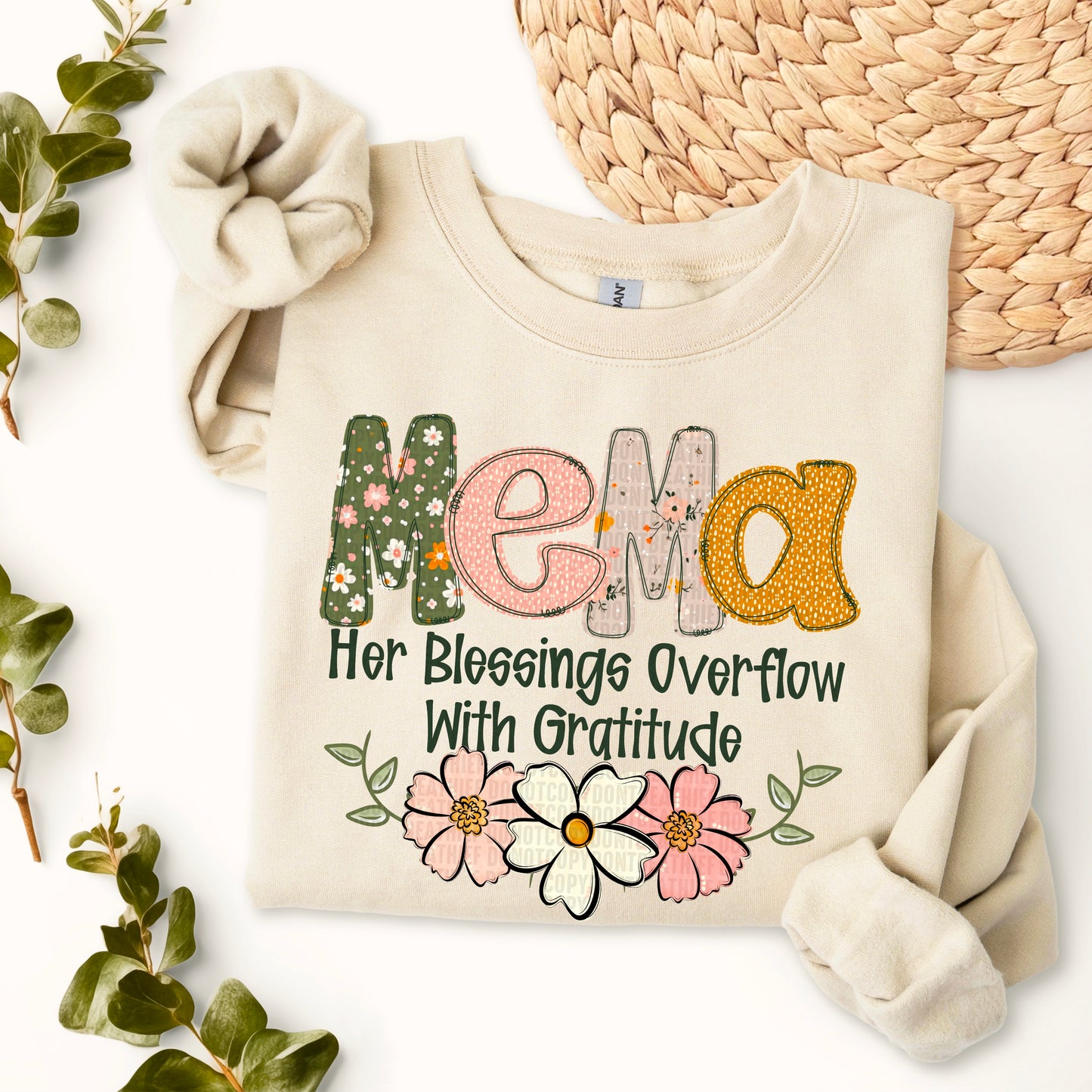 Her blessings overflow with gratitude- DTF Transfer