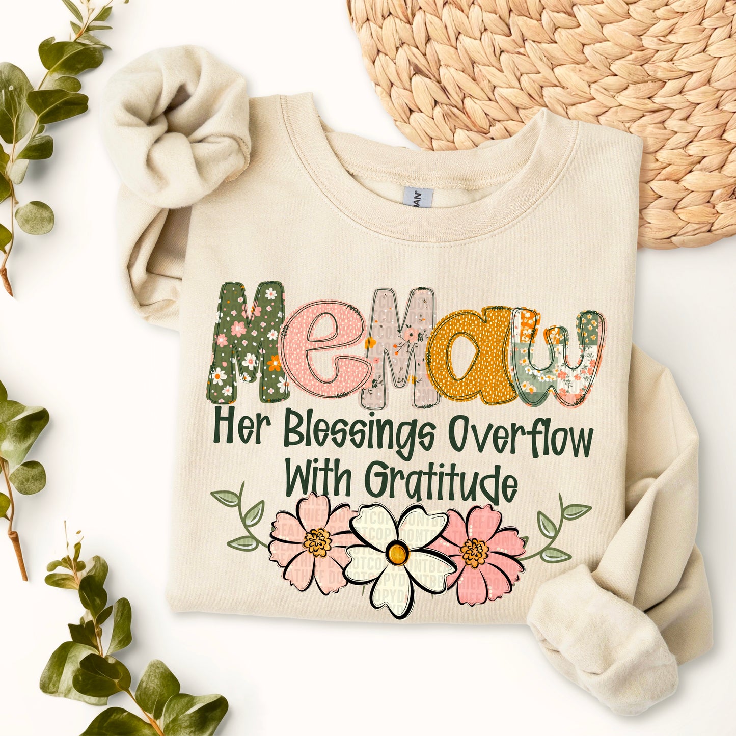Her blessings overflow with gratitude- DTF Transfer