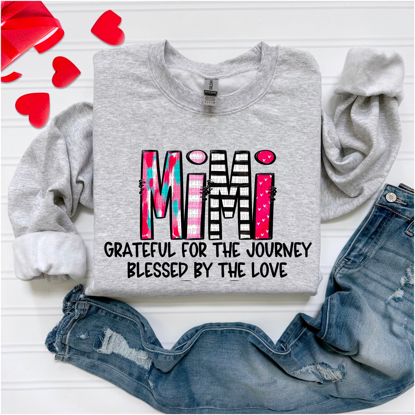 Names-Grateful for the journey blessed by the love- DTF Transfer