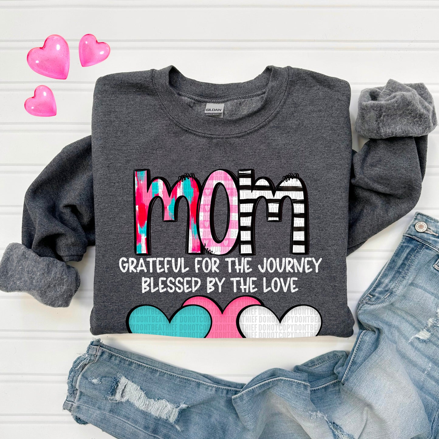Names-Grateful for the journey blessed by the love- DTF Transfer