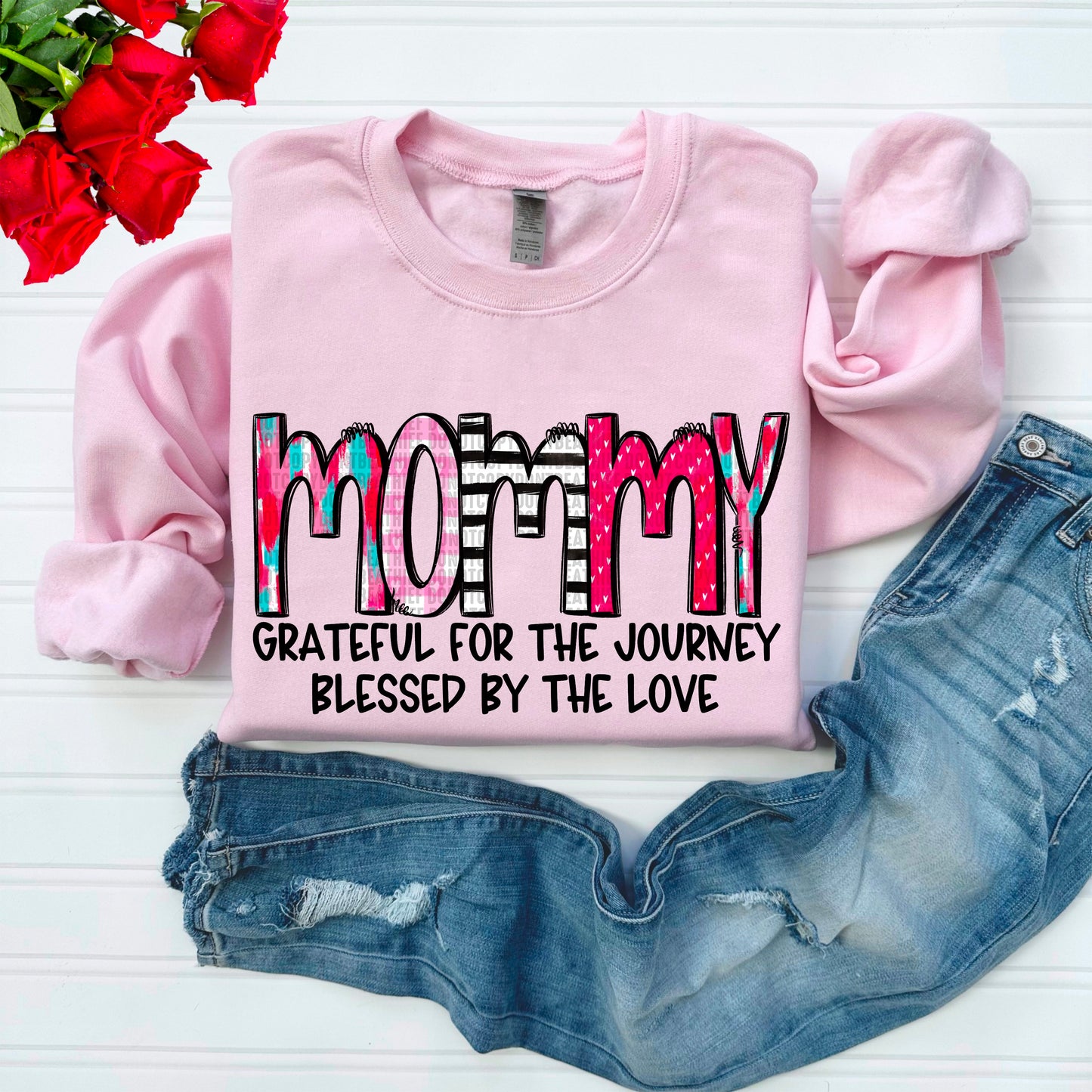 Names-Grateful for the journey blessed by the love- DTF Transfer
