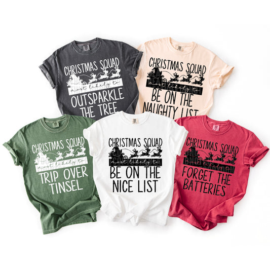 Christmas Squad Most Likely To...- DTF Transfer