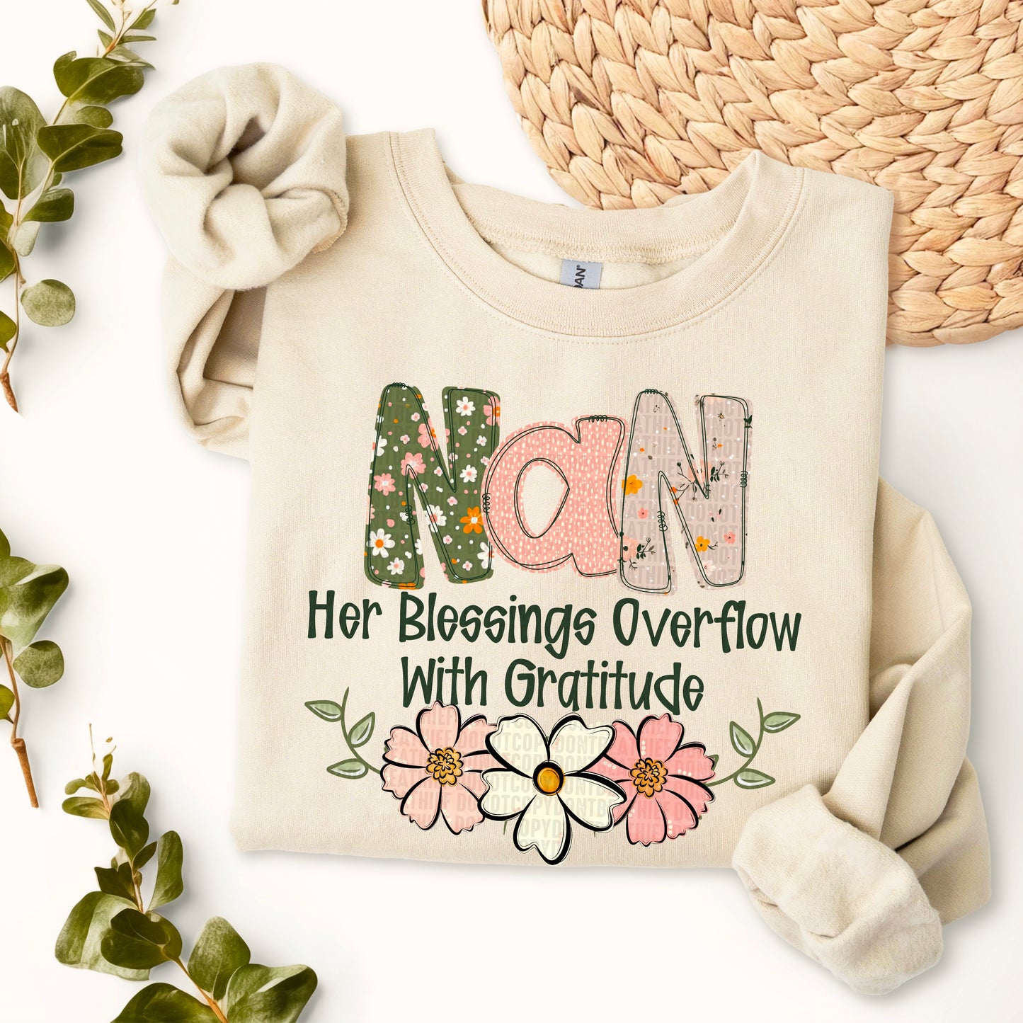 Her blessings overflow with gratitude- DTF Transfer