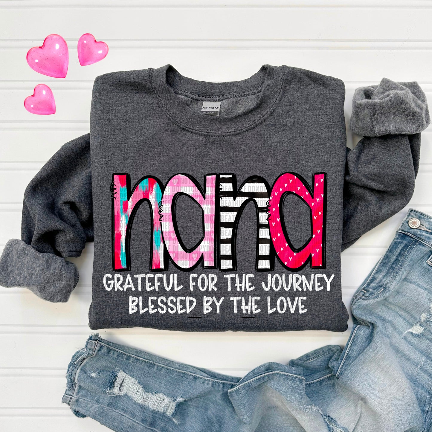 Names-Grateful for the journey blessed by the love- DTF Transfer