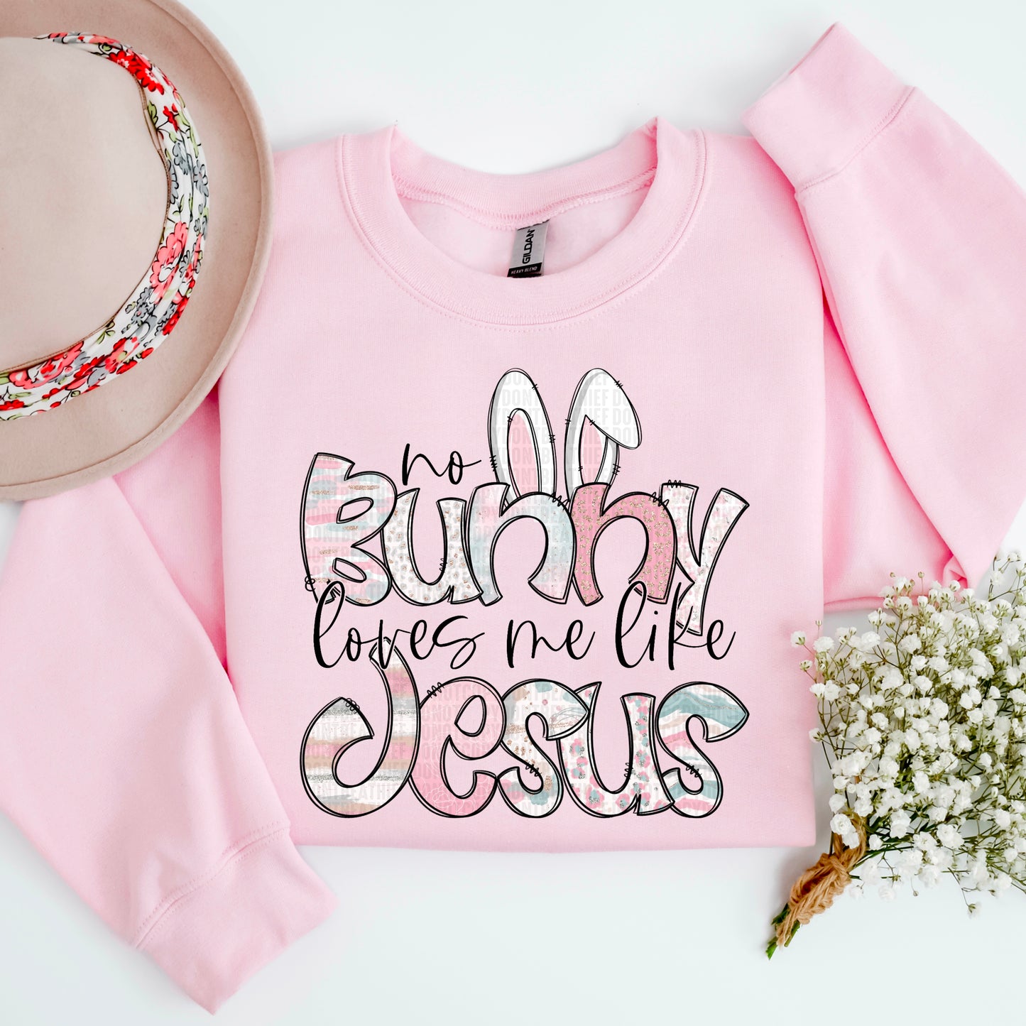 no Bunny loves me like Jesus- DTF Transfer