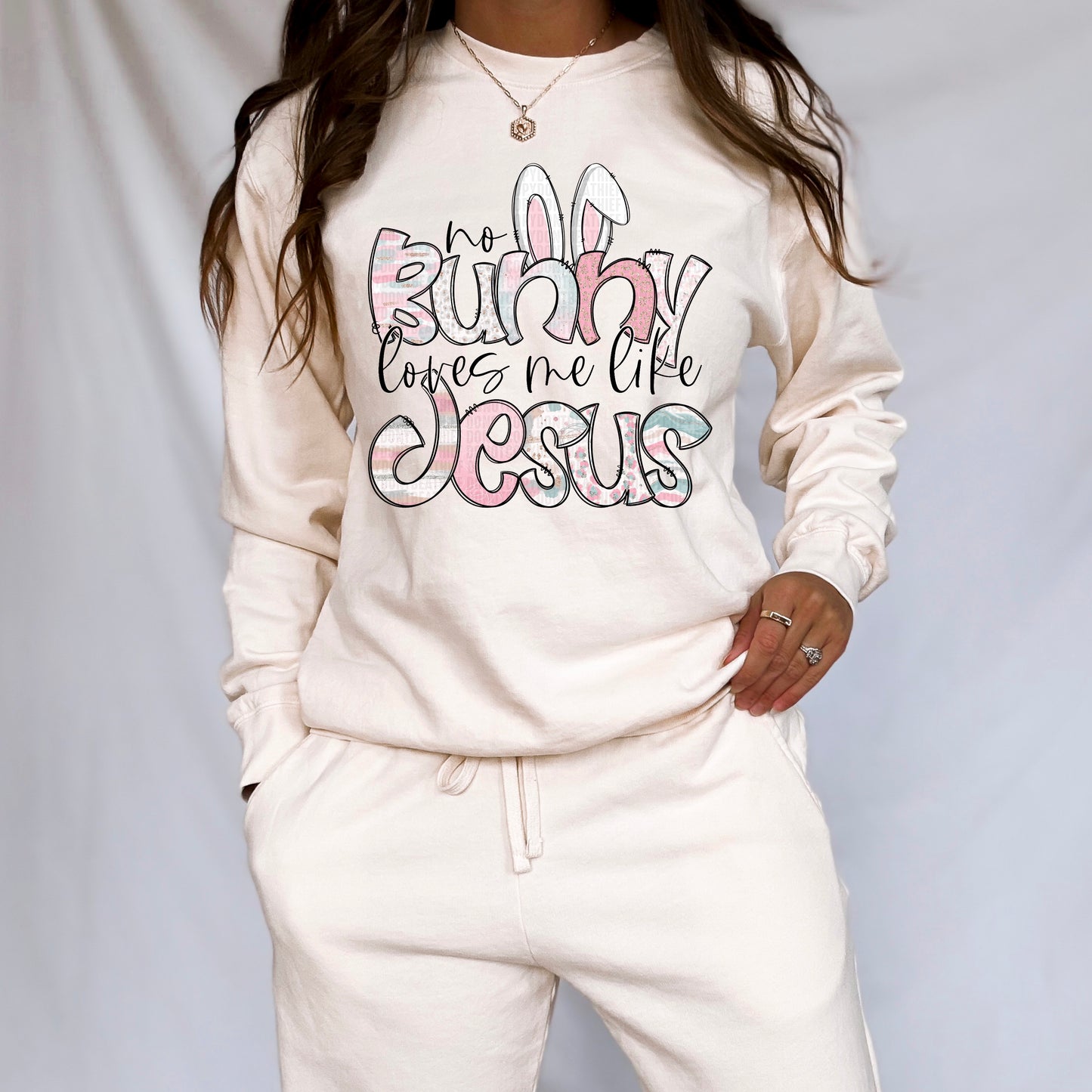 no Bunny loves me like Jesus- DTF Transfer