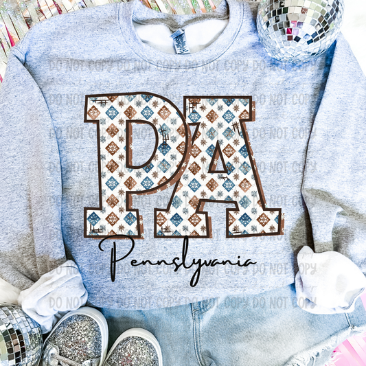 Winter States-Pennsylvania- completed sweatshirt