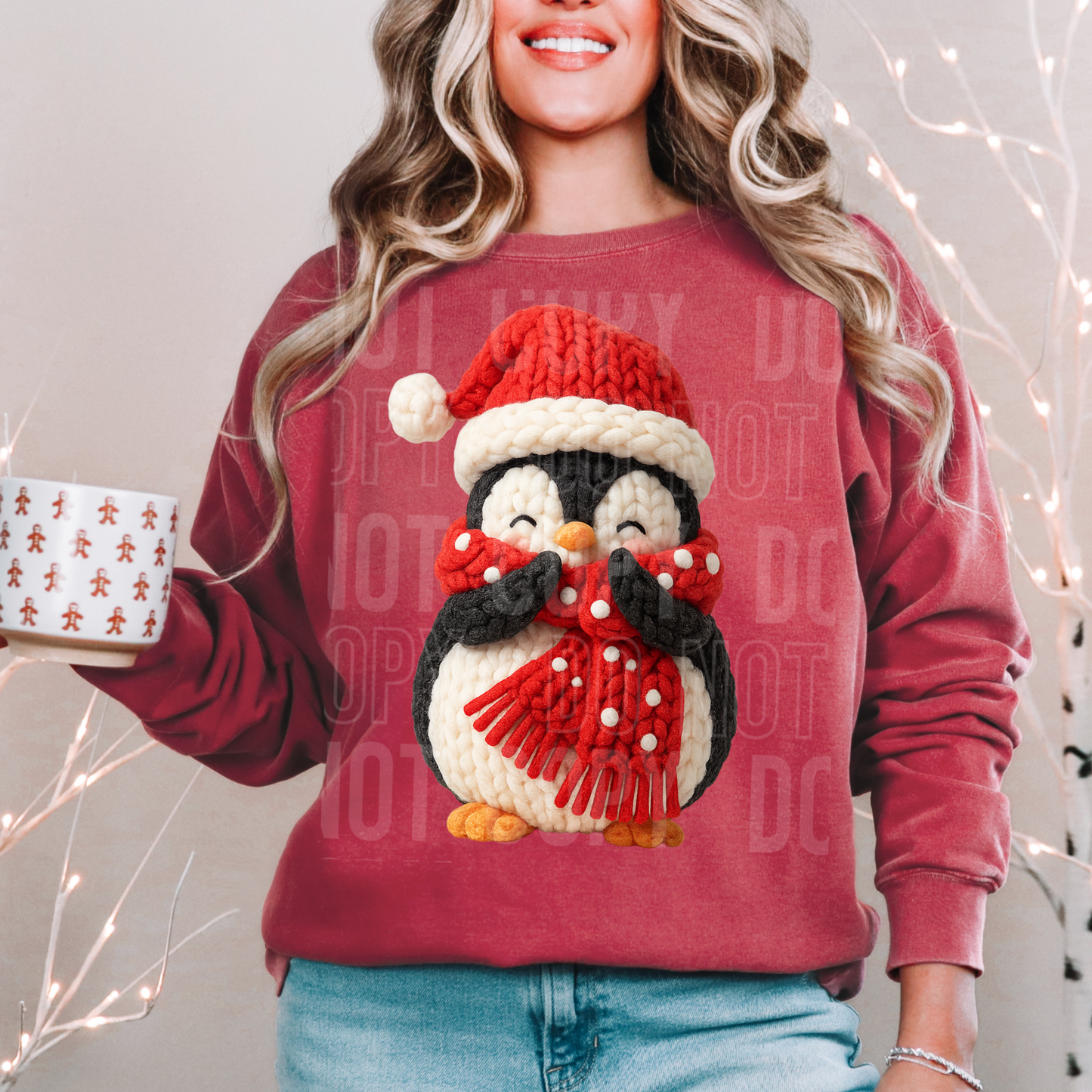 Penguin winter faux yarn- DTF Transfer