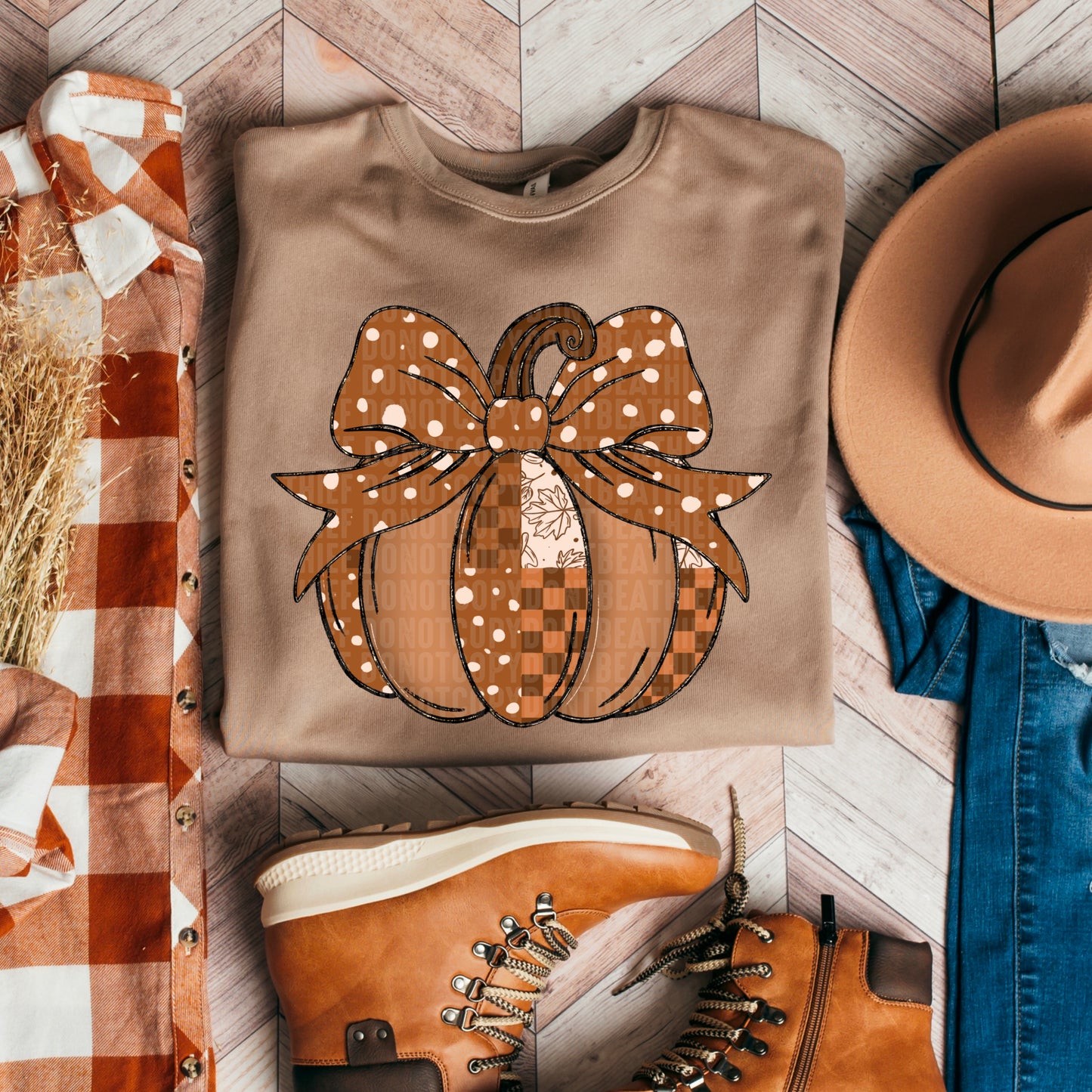 Patchwork Pumpkin- DTF Transfer