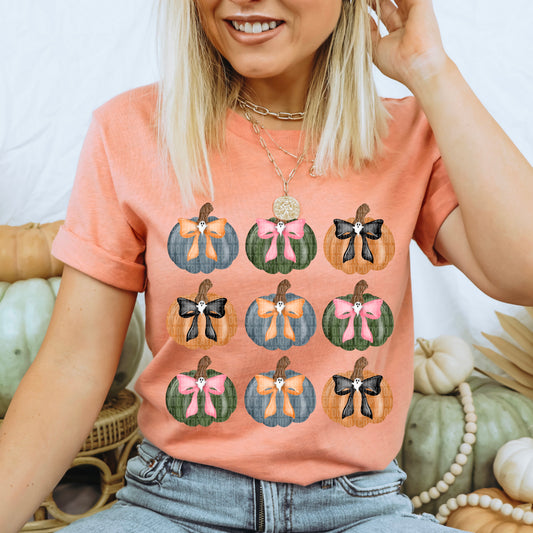 Pumpkin Bow Ghost-DTF Transfer