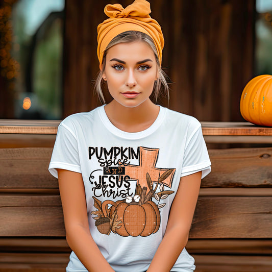 Pumpkin Spice & Jesus Christ- dtf transfer