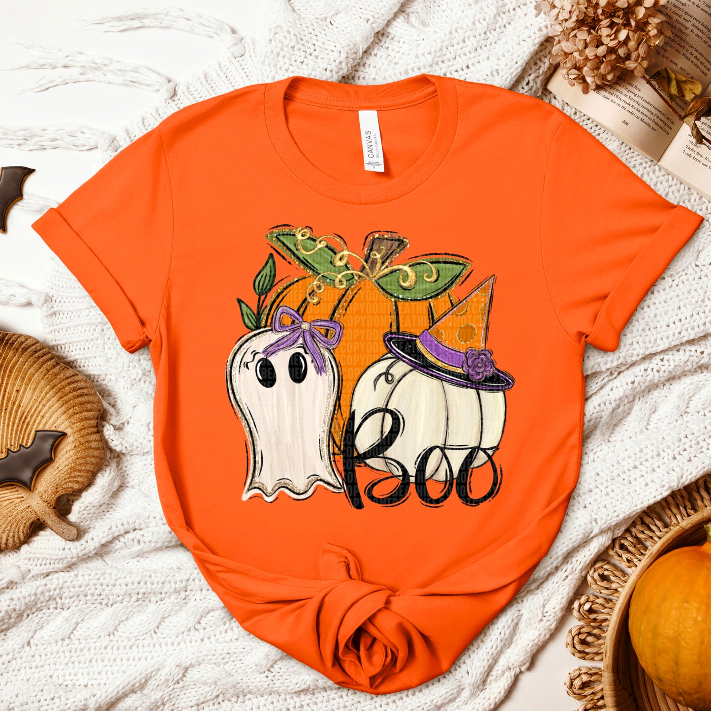 Pumpkin ghost boo- DTF Transfer