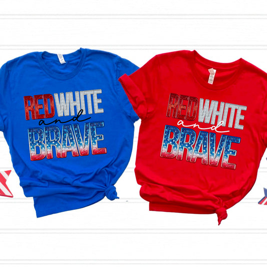 Red White & Brave-Bella- Completed Tee