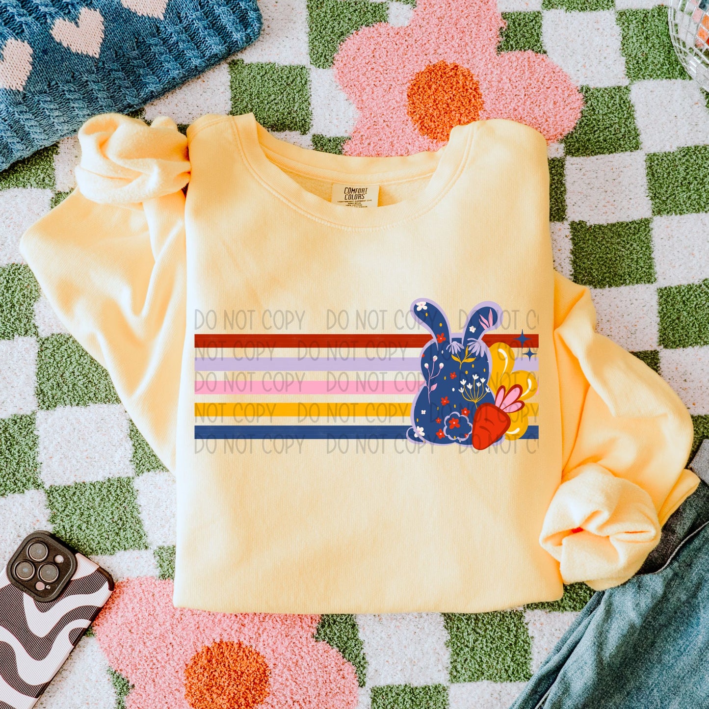 Retro Bunny Stripe - DTF Transfer